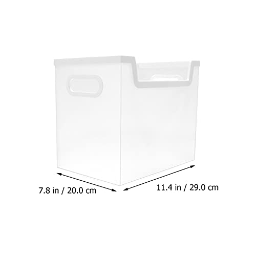 Nuobesty Tabletop Bookshelf Square Folding File Box Portable Office File Organizer Transparent File Storage Box Bin With Handles Desktop Sundries Container Holder For Office Home Folding Bookshelf #TOP6