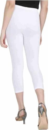 Image of Women's 3 /4 Calf-Length Leggings - Stretchable Cotton Blend, Comfortable Everyday Wear Pack of 2