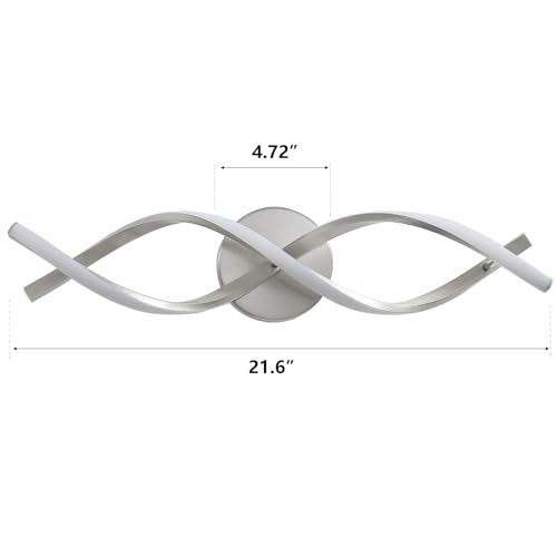 vivihobb Modern Nickel LED Vanity Lighting,Bathroom Light Fixture Over Mirror,21 Inch,6000K Cool White by vivihobb - Used condition - Image 2