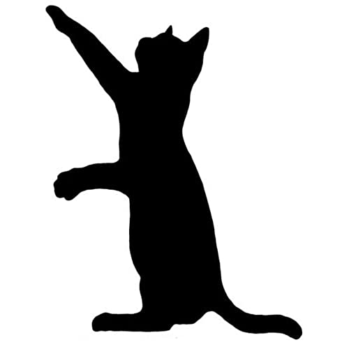 SHMAZ 11.2X14.5 Cm Funny Cat Car Sticker Classic Car Cover Scratch Decalcomanie Nero/Argento