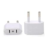 2個セット 海外変換プラグ Cタイプ 旅行用 変換器 ヨーロッパ 変換プラグ コンセント変換 電源変換アダプター 韓国 イタリア スペイン ドイツ ベトナム オーストリアヨーロッパなどの国に対応 海外旅行用 電源変換プラグ 小型で持ち運びに便利 (ホワイト,2個セット)
