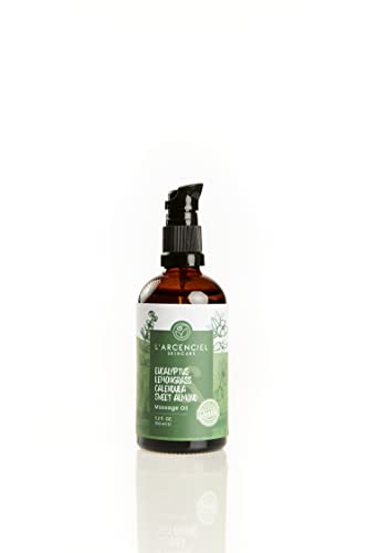 Eucalyptus, Lemongrass, Calendula & Sweet Almond Massage Oil - 3.2 Fl Oz - Relax And Rejuvenate Your Body With L'arcenciel Skincare #TOP1