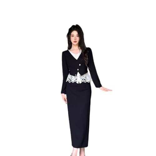 Ensemble jupe perles vintage haut de gamme avec patchwork travaillé