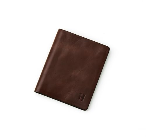 Wallet for Men, Slim Minimalist RFID Full-Grain Leather, Handcrafted Bifold Design, 6 Card Slots, in Gift Box with Pouch, for Christmas & Birthday, Brown Plus Colors