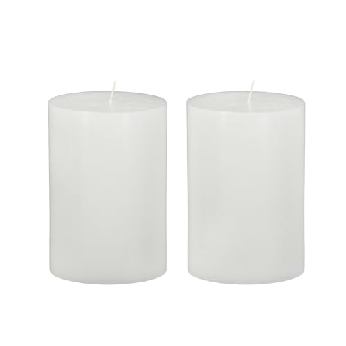 FEMICON Elegant and Versatile Unscented Soy Wax Candles Set of 2, Home Decor, 4x6 Inches, White
