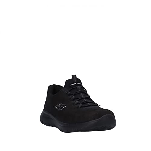 Skechers Women's Sunny Outlook Arch Fit Mesh Lace Up Walking Shoes, Black/White, 6