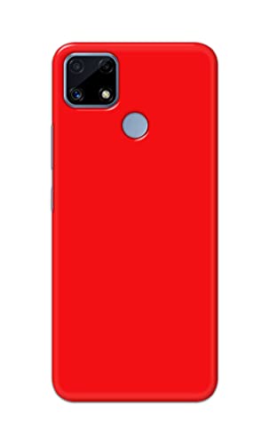 Image of Printed Hard Back Cover Case for Realme Narzo 20 Back Cover (Plain Red) -1803