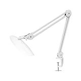 Neatfi XL 2,200 Lumens LED Task Lamp with Clamp, 24W Super Bright Desk Lamp, 117 Pcs SMD LED, 20 Inches Wide Lamp, 4 Level Brightness, Dimmable, Eye-Caring LED Lamp, Table Clamp LED Light (White)
