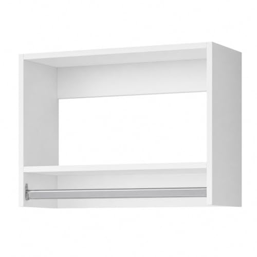 VIZTA Wall-Mounted Wood Closet Organizer with Hanging Rod, 22.5", White