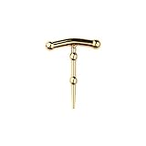 Urethral Sounds - QLSXTM Stainless Steel Penis Plug Dilator, Adult Sex Toys, Sex Toys for Men, T-Shaped Design K062 (b, Gold)
