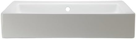 DECOLAV 1444-CWH Tallia Rectangular Above-Counter Ceramic Bathroom sink, 22.25 X 18.25 X 4 inches, white