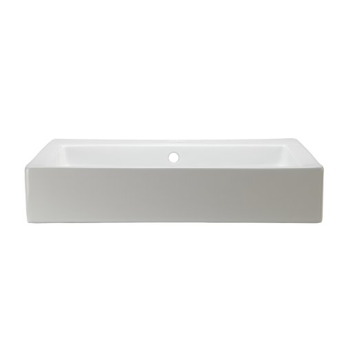 Decolav 1444-Cwh Tallia Rectangular Above-Counter Ceramic Bathroom Sink, 22.25 X 18.25 X 4 Inches, White #TOP1