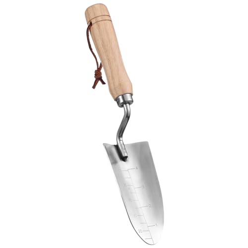BESTonZON Pala De Jardín De Acero Inoxidable con Mango De Madera Herramienta De Jardinería De Mano para Jardinería para Jardines Pequeños