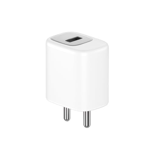 Image of DeperAI 12W Wall Charger USB Adapter, Compatible with iPhone, Samsung, Realme, Xiaomi, HTC and Oppo Mobiles, Fast Charging Adaptor, Supports UFCS, Wrap (White&Gray)