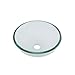 Renovators Supply Talula Corner Glass Wall Mounted Sink Round Shape Wall Hung Bathroom Vessel Sink Crystal Clear Tempered Glass Console With Chrome Faucet, Pop Up Sink Drain And Towel Bar Combo