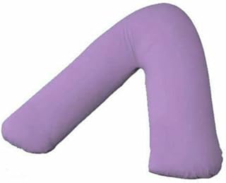 V Shaped Pillow with Free Thermal/Flannel V Pillowcase 100% Brushed Cotton Pillowcase Soft Warm Cosy ideal for Back & Neck Support, Maternity & Nursing Use Extra Filled Pillow 74 x 34cm (Grey)