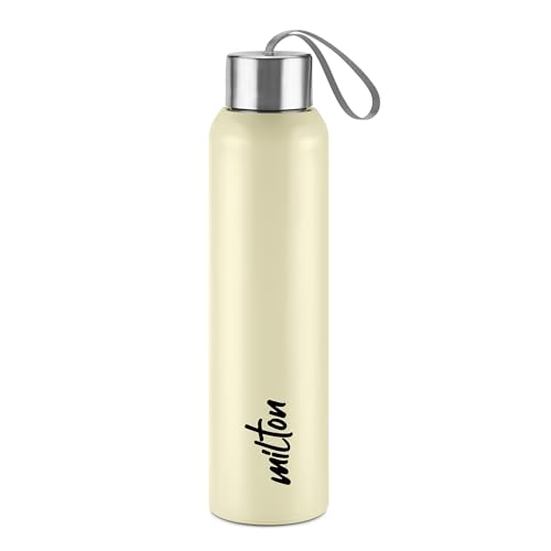 Image of Milton Halo 900 Steel Thermoware, Inner Steel, PU Insulated, Leak Proof Water Bottle for School Kids, Office, Gym, Easy to Carry Strap, 600 ml, Beige