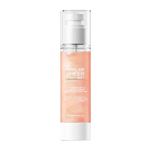 Body Mist – hidratante para todo el cuerpo, protector solar nutritivo a prueba de sudor SPF 42, protector de 50 ml, spray de defensa UV | Para la familia Mujeres Hombres Viajes Camping Casa Golf