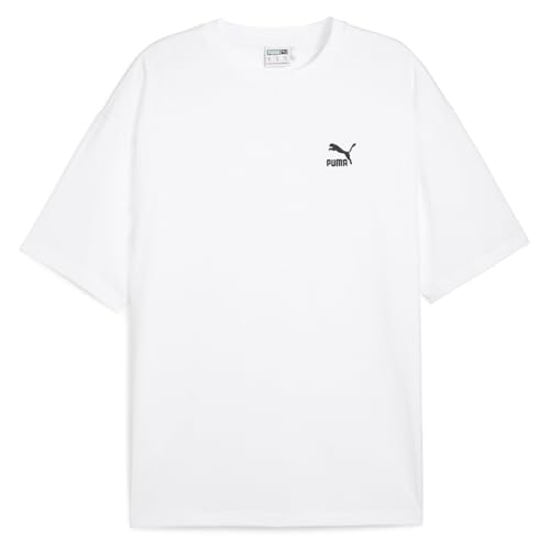Image of PUMA Mens Better Classics Oversized Logo Crew Neck Short Sleeve Casual Tops Casual