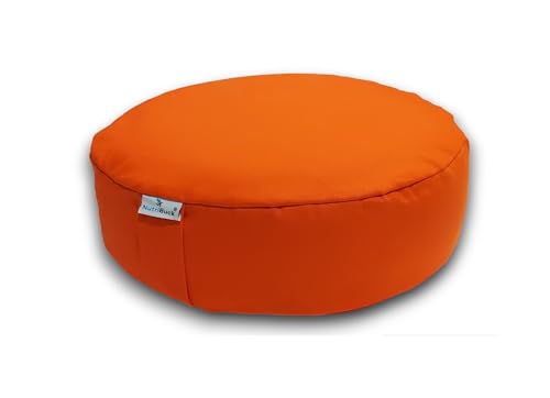 Image of Buckwheat ZAFU Meditation Cushion Filled with Buckwheat Hulls (Round - Orange)