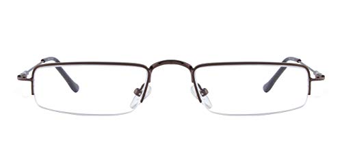 Image of Unisex Rectangle Brown Supra Power Reading Glasses (+2.25, C04, 6202)