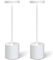 Cordless Table Lamps Rechargeable Set of 2, Portable LED Desk Lamp, 5000mAh Battery Powered Wireless Table Light - 3 Color Dimmable Lighting for Restaurant Dining Patio Outdoor Bedroom(White)