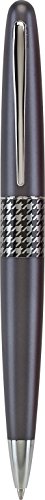 Image of Pilot MR Retro Pop Collection Ball Point Pen, Gray Barrel with Hound's Tooth Accent, Medium, Black Ink (91425)