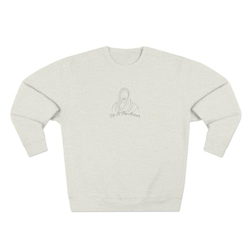 He is the Answer Cozy Unisex Crewneck Sweatshirt with Minimalist Design, Perfect for Casual Wear, Gifts, and Everyday Comfort