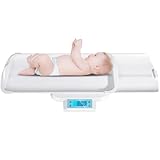 Kensbro Babywaage mit Abnehmbarem Tablett, Babywaage für Neugeborene mit Hold-Funktion, Katzenwaage, Tierwaage, USB-Ladefunktion, 10g-120KG