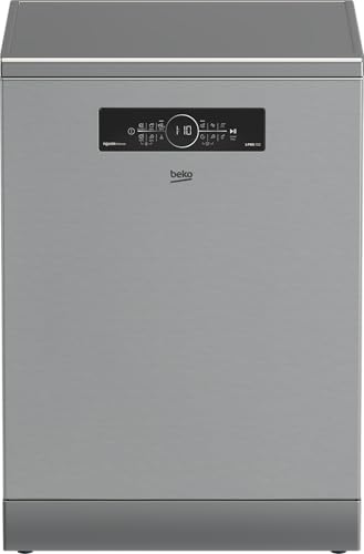 Beko BDFN36561XP Geschirrspüler 60 cm, freistehend und unterbaufähig, für 15 Maßgedecke, 5 Programme, 6 Zusatzfunktionen, 3 Spülebenen, PowerIntense, SilentWash, edelstahl