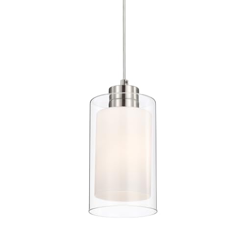 Edvivi 1-Light Kitchen Pendant Light with Dual Clear...