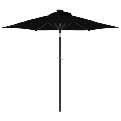 Parasol de jardín de 212 cm con poste de acero negro CLSDRZC