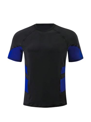 SweatyRocks Men's Swim Shirts Short Sleeve Solid Surfing Rash Guard Sun Protection Beach3