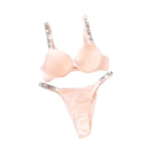 Image of Women Girl's Plain Cotton Padded Push-up Wireless Underwired Sports Non Padded Regular V Secret Everyday Wear Stylish Wired Non-Wired Full Coverage T-Shirt Solid Bra Underwear Lingerie Set