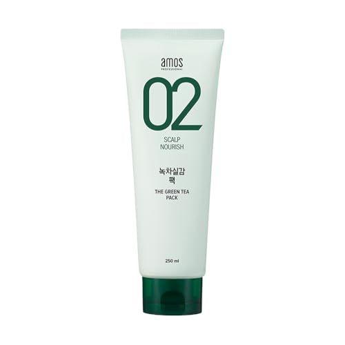 AMOS PROFESSIONAL Korean Green Tea Nourishing Hair Mask 8.45 oz (250ml) | Deep Conditioning Treatment for Hair Growth and Moisture