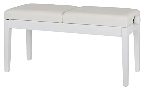 Classic Cantabile Panca Per Pianoforte A Due Posti In Bianco Opaco