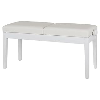 Classic Cantabile Banc de piano deux places blanc mat - Les Beatles, Paul McCartney, John Lennon, RIngo Starr, George Harrison