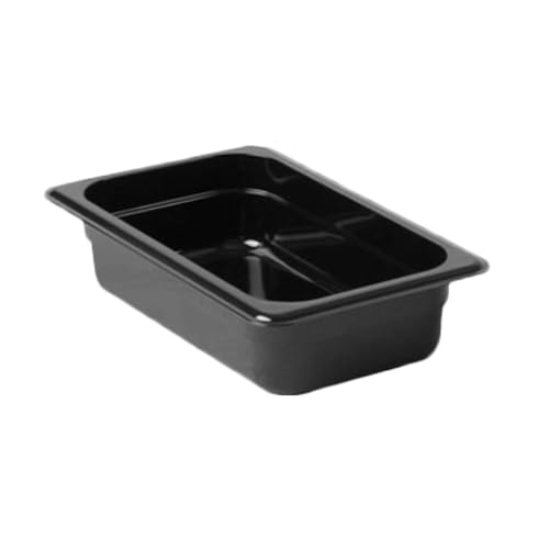 FSE PLPA8142BK Food Pan, 1/4 Size, 2-1/2" deep, Shatter and Scratch Resistant, Dishwasher Safe, Polycarbonate, Black, NSF