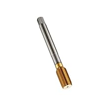 Dormer E2861/2 Series E286 HSS-E Flute Less Machine Tap with Lubrication Grooves, UNF with Tin Coating, DIN Standard, 1/2"-20 Thread, 12.700 mm Cutting Diameter, 100 mm Length
