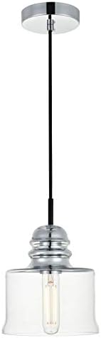 Kenna 6.7 Inch 1-Light Pendant in Chrome & Clear