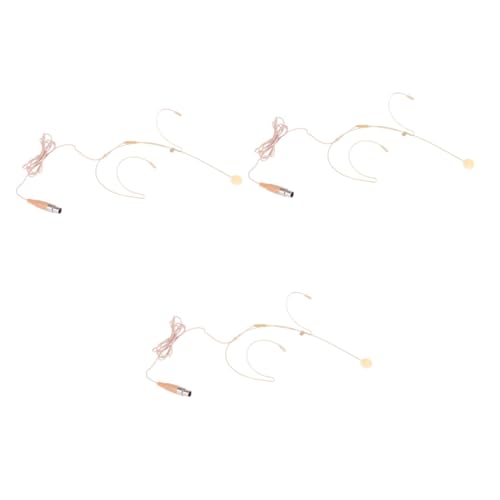VICASKY 3pcs Vocal Microphone Headset Condenser Mic Amplifier Headwear Mic for Singing Teaching