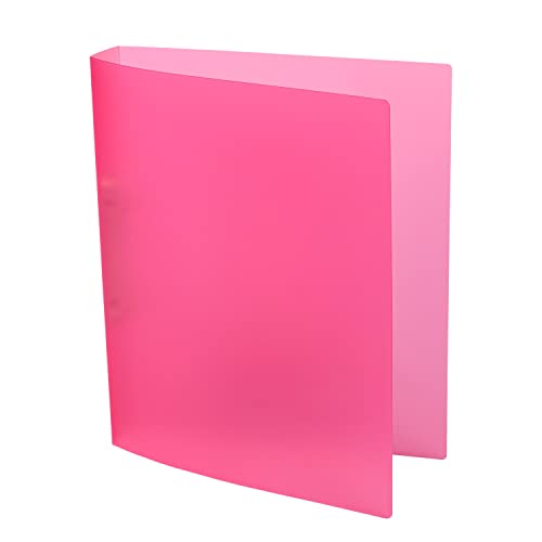 Idena 224367 - Ringbuch DIN A4, aus PP, 2 Ringe, 35 mm Rückenbreite, transluzent pink, 1 Stück