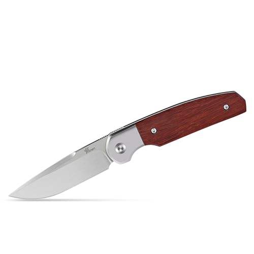 YF SAMRT Pocket Knives,Gentleman's Knives, D2 Blade with Wood Handle and Deep Carry Pocket Clip, Camping Hunting Pocket knife,EDC Knives for Everyday (Small)