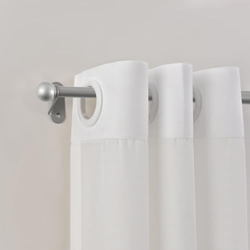 KXLife 2 Pack Small Curtain Rod 18-30 Inch, 1/2” Diameter, Cafe Door Curtain Window Rod, Adjustable Drapery Rods with Brackets (Nickel) - Thumbnail 5