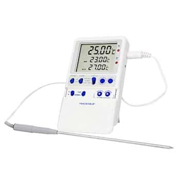 Traceable High-Accuracy Fridge/Freezer Thermometer: 1 Stainless Steel Probe