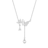 [TALONIA] ネックレス レディース S925シルバーネックレス 金属アレルギー対応 最高級 ジルコニア 蝶々 ペンダントクリスマス 誕生日 お祝いプレゼント 人気 プラチナメッキ