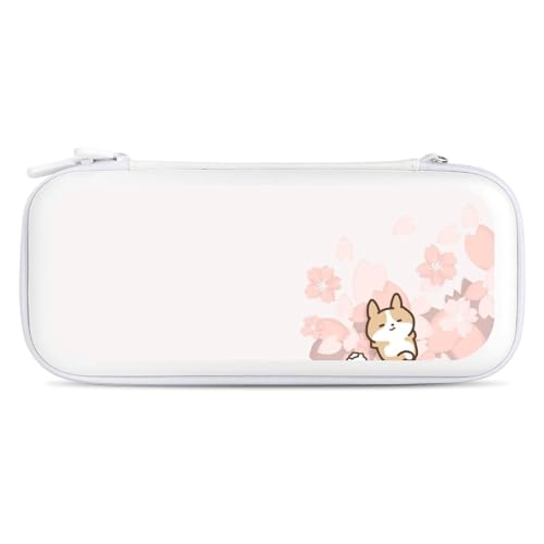 Switch ゲーム機収納袋 Switch ゲームカードケース SDカードケース Switch カバー Switch ゲーム機保護ケース 耐衝撃 スイッチケース 大容量 スイッチ収納バッグ 桜 犬柄 収納ポーチ 旅行用 携帯便利 防塵 防汚 耐衝撃 人気