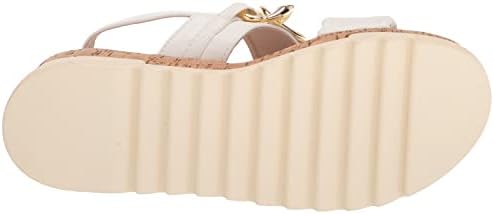 YOKI-BRENDA-21 Women’s Open Toe Platform Sandal With Chain Strap, White, 7.5 M US | Image 3