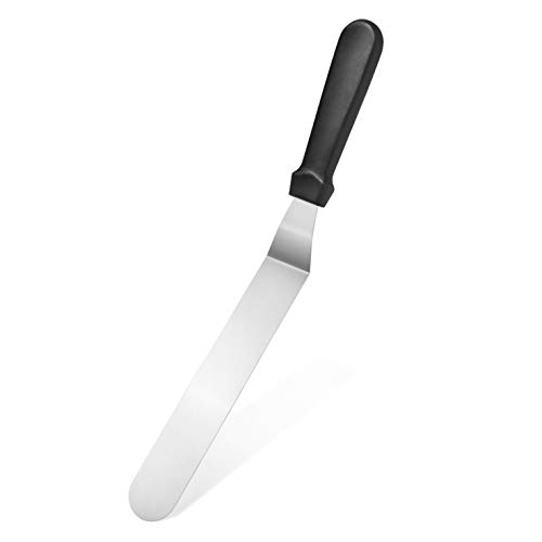 Image of New Star Foodservice Angled Icing Spatula, 8 Inch Blade, 13 Inch Overall, Bakery-Grade Stainless Steel Offset Cake Decorating Spatula