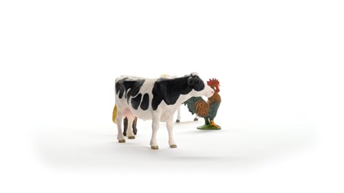 schleich FARM WORLD | Zestaw startowy farma 42729 | Zestaw z kozą, krową, owcą i kogutem | realistyczne figurki zwierząt i kolekcjonerskie | zabawka farma dla dzieci od 3 lat | zestaw 4-częściowy